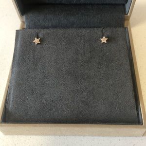 14k rose gold diamond pave’ star stud earrings